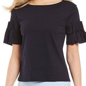 Gianni Bini Janice Pleated Short Sleeve Top